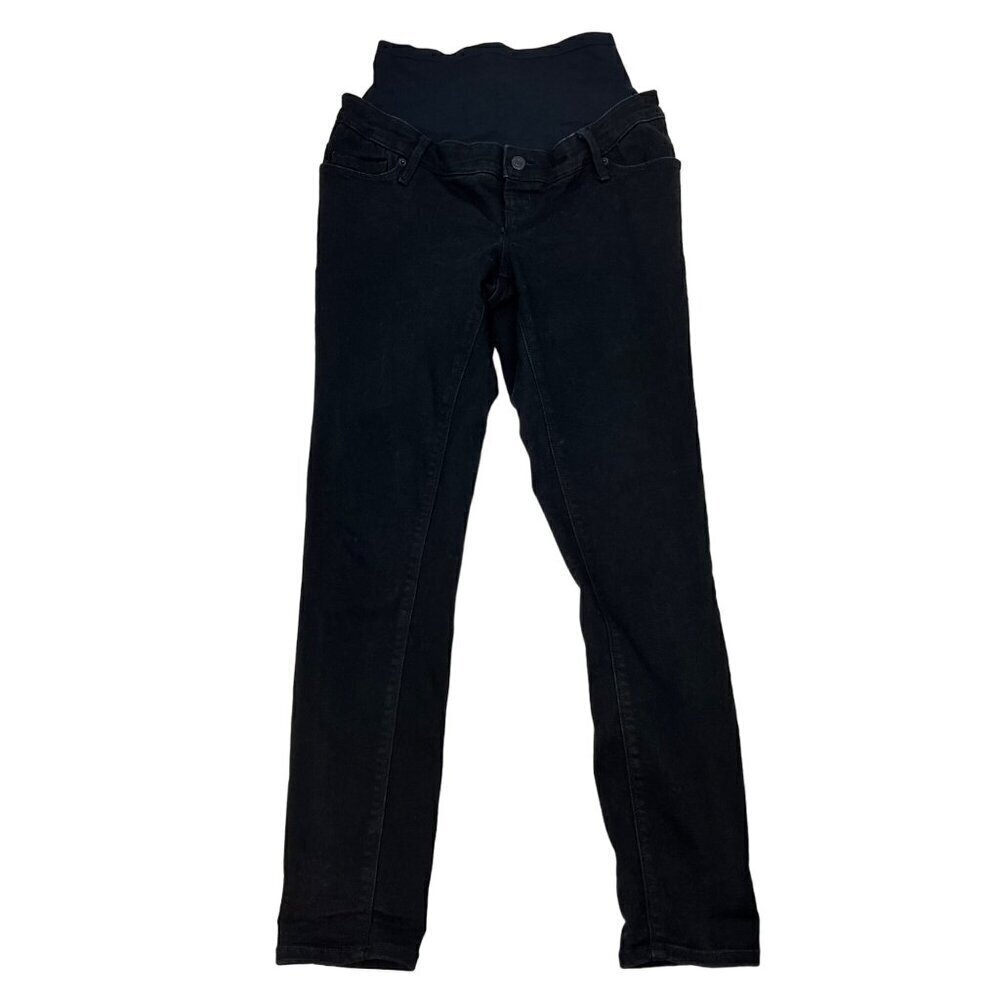 Old Navy Womens Maternity Rockstar Super Skinny Pull On Jeans Black 6